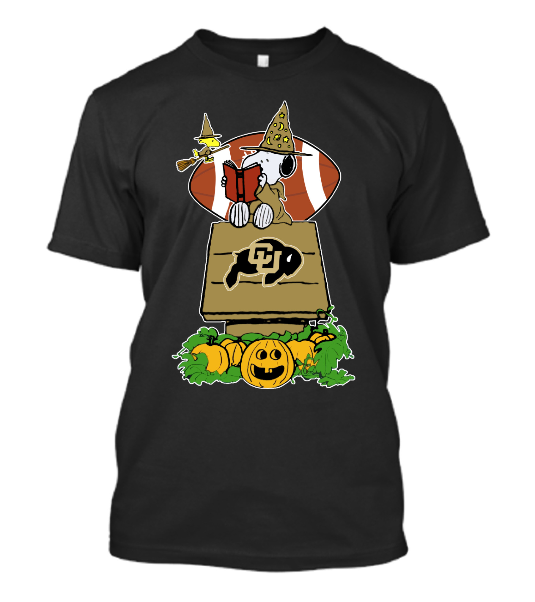 Halloween Colorado Buffaloes Football Snoopy Woodstock Pumpkins T-Shirt