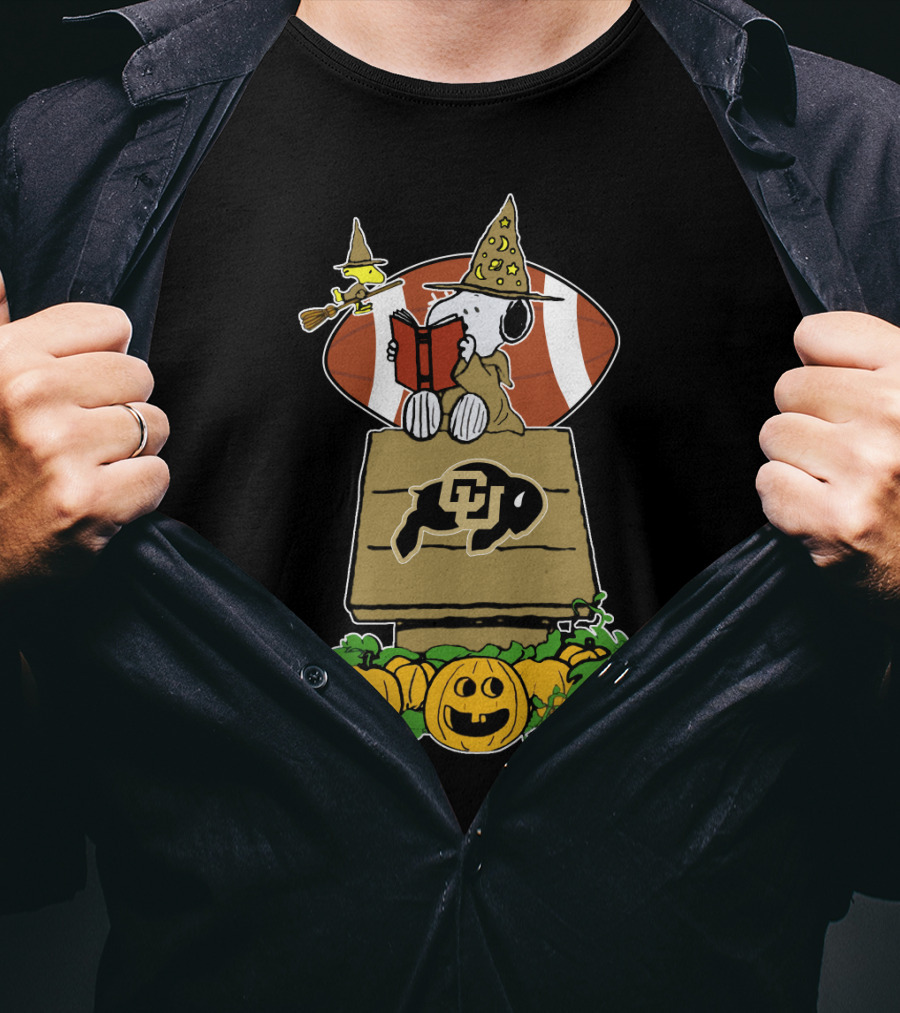Halloween Colorado Buffaloes Football Snoopy Woodstock Pumpkins T-Shirt