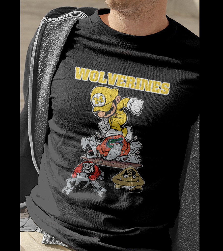Wolverines Michigan Football Parody With M Character And Opponents T-Shirt