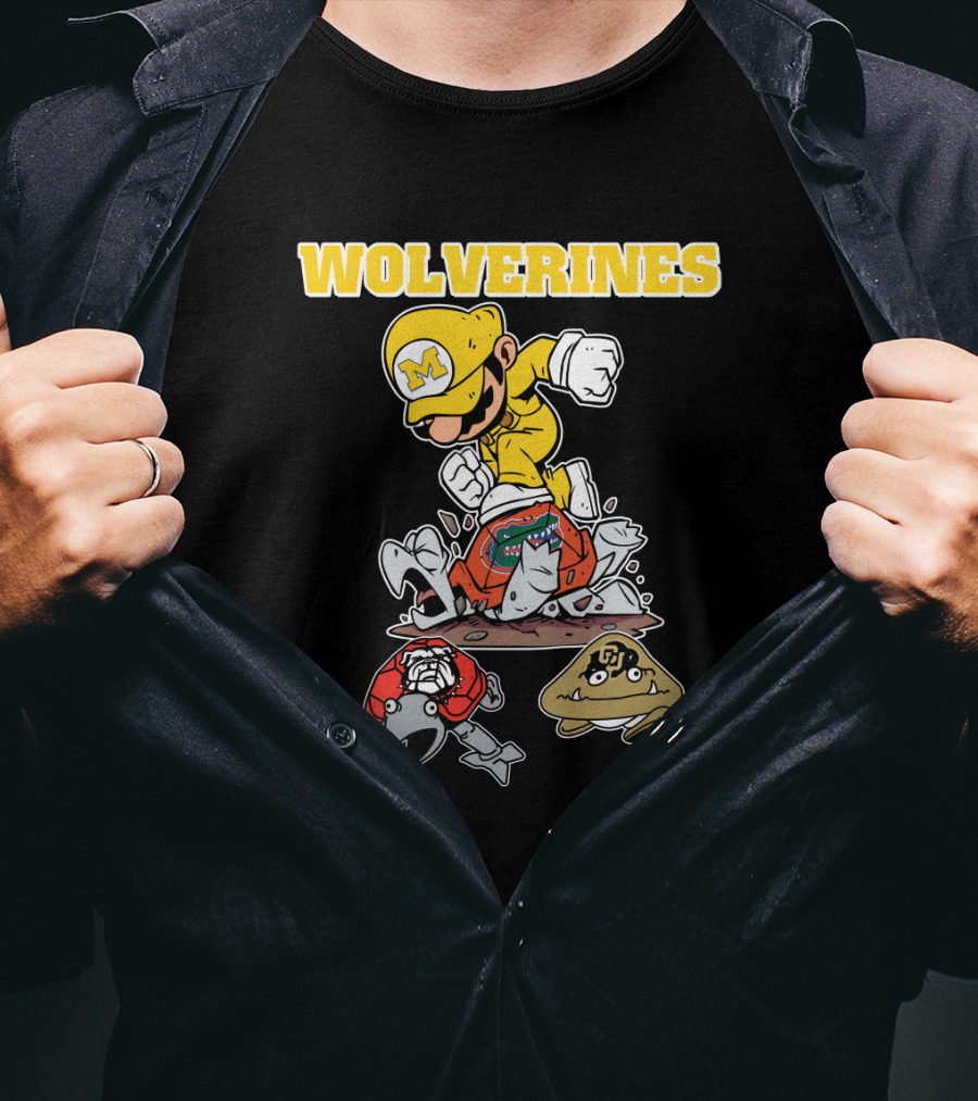 Wolverines Michigan Football Parody With M Character And Opponents T-Shirt