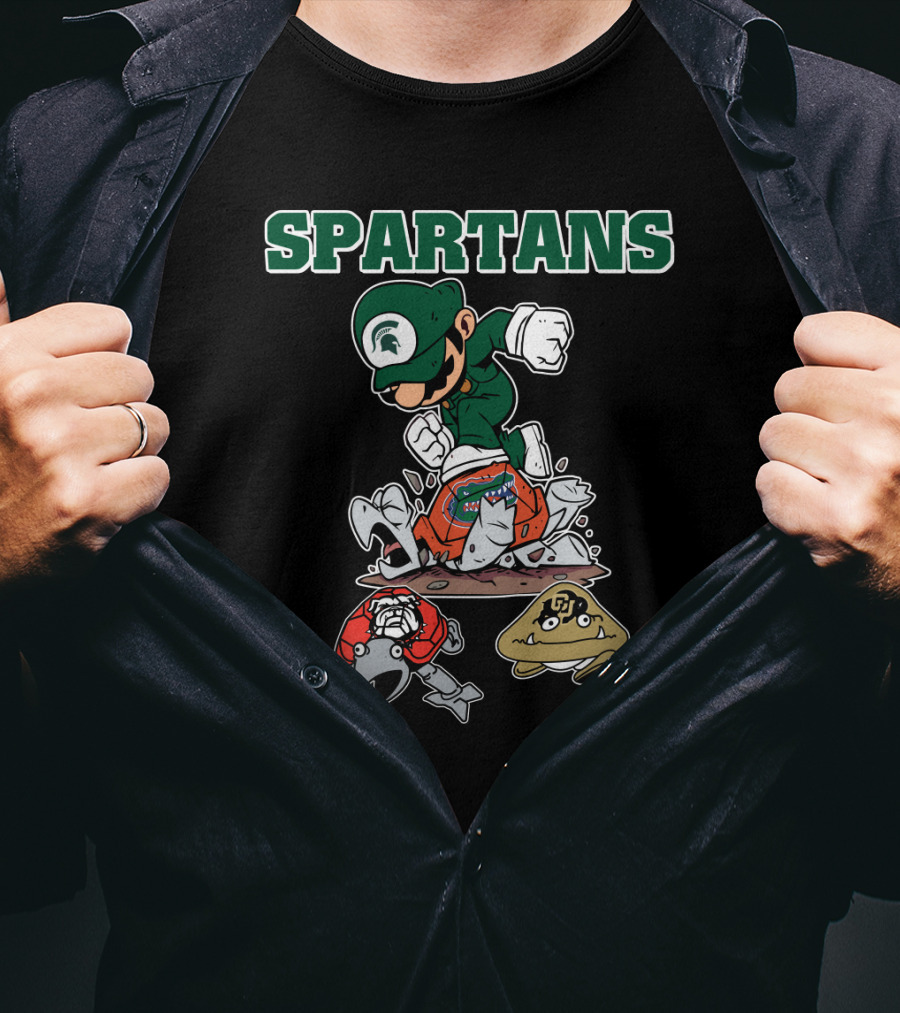 Spartans Msu Football Mario-Themed T-Shirt