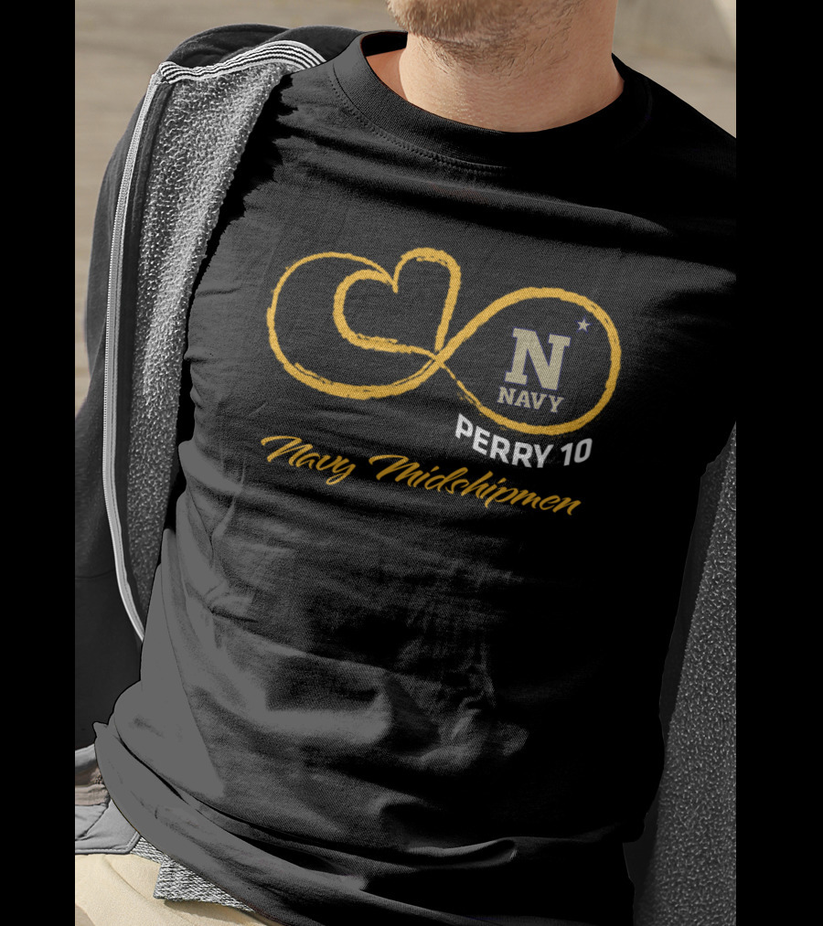 Navy Midshipmen Perry 10 Football Navy T-Shirt
