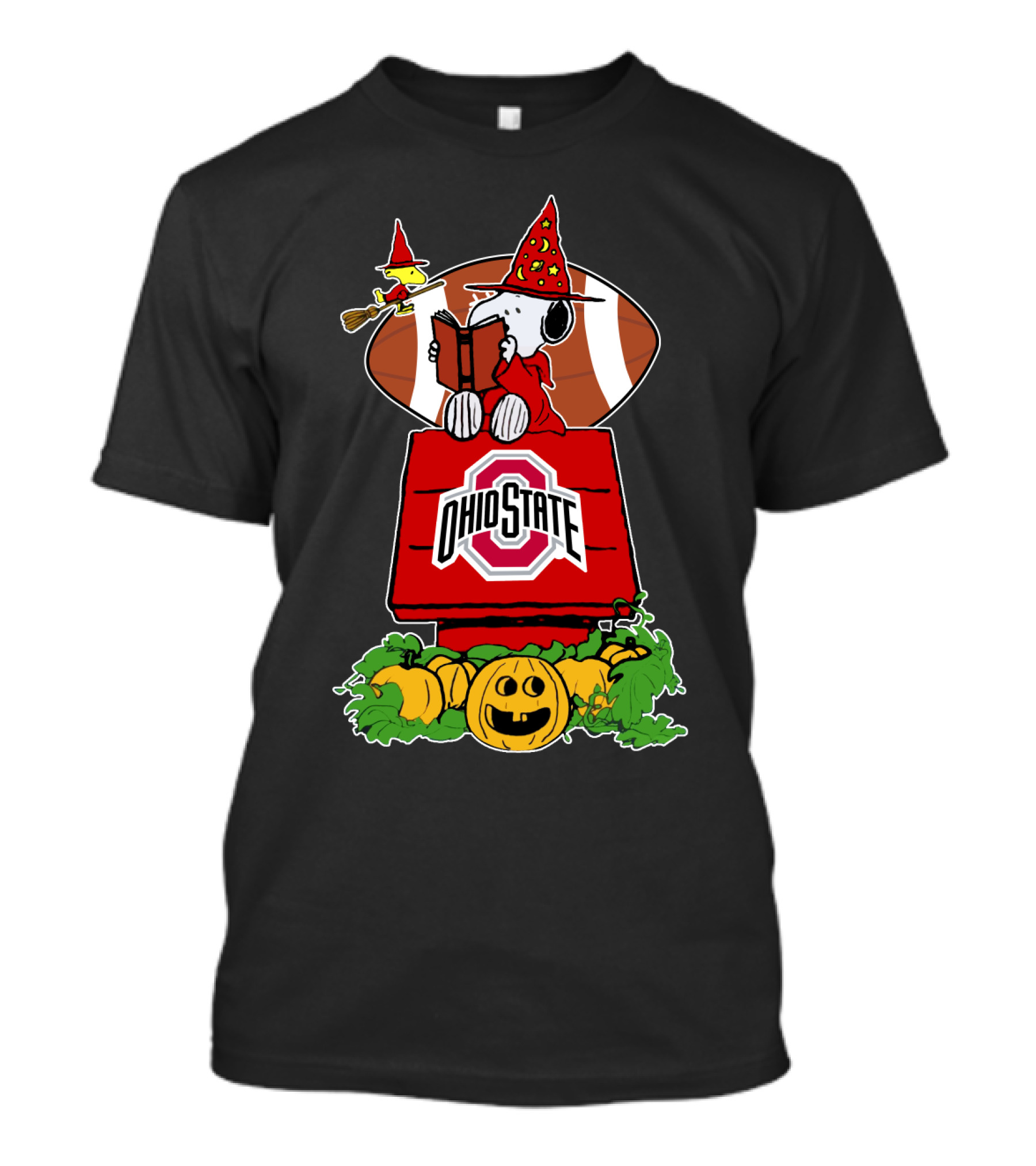 Ohio State Buckeyes Halloween Football Peanuts Snoopy Woodstock T-Shirt