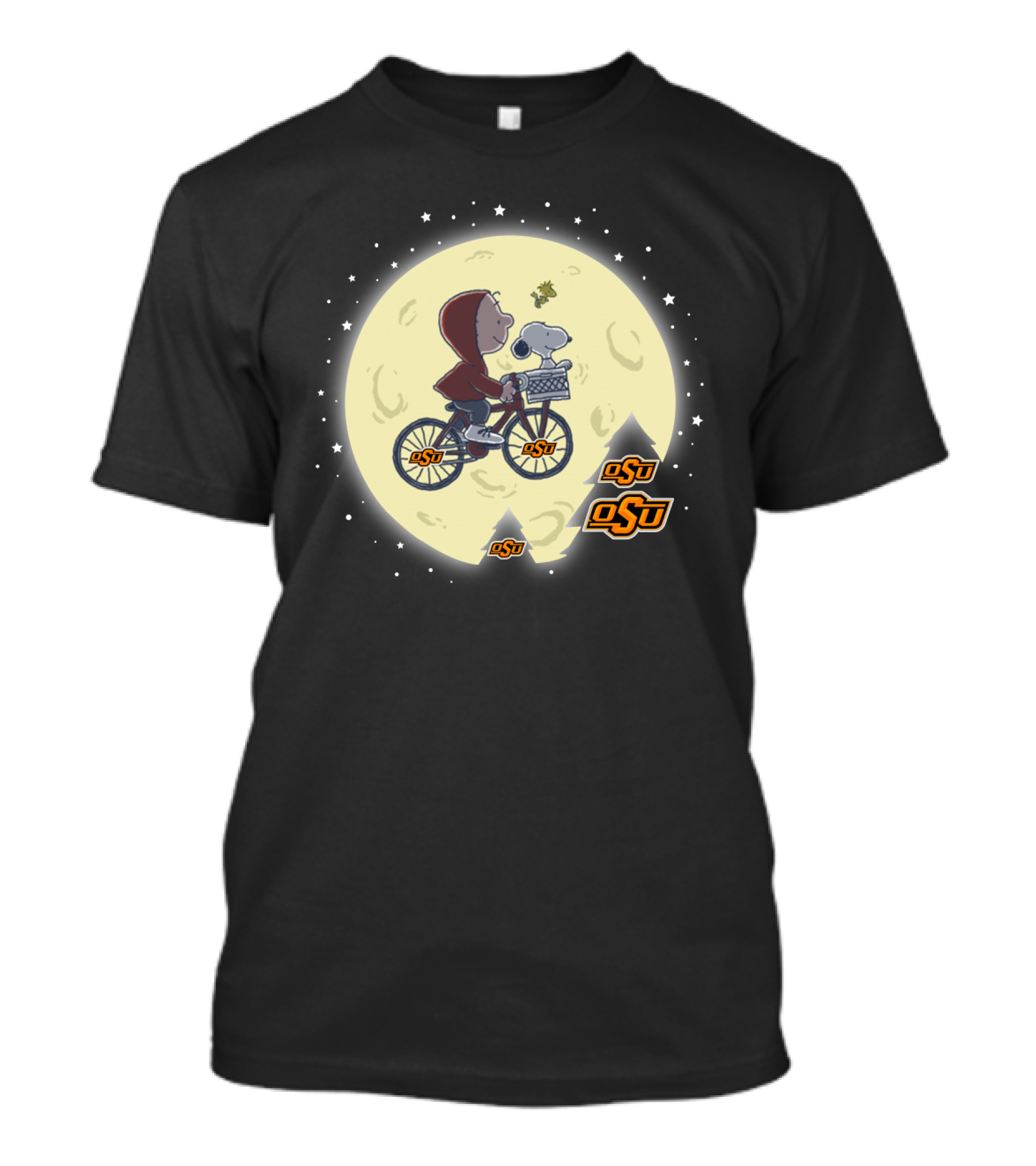 Oklahoma State Football Halloween Snoopy OSU Moon Scene T-Shirt