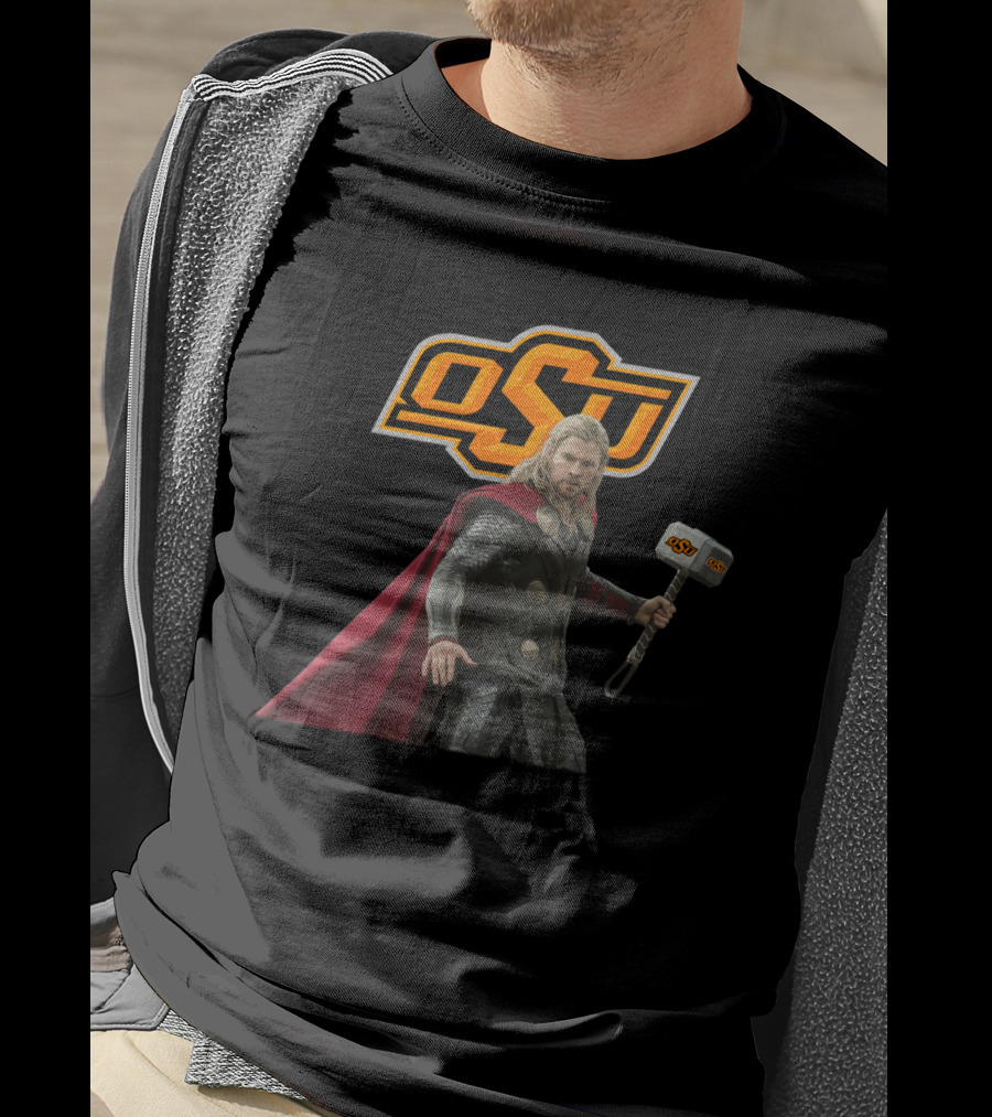 Oklahoma State Football Osu Thor Crossover With Hammer T-Shirt