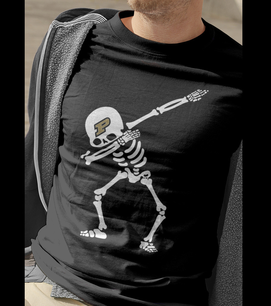 Purdue Football Skeleton Dabbing With P T-Shirt