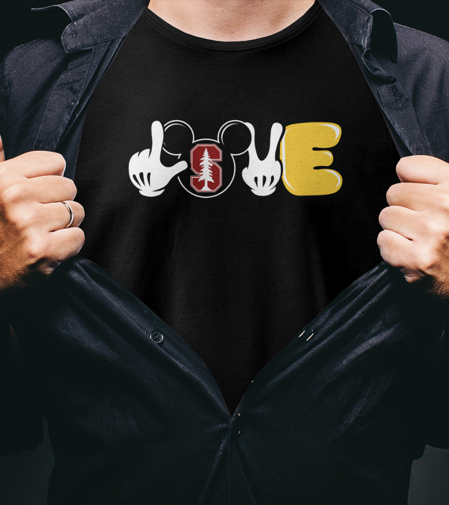 Stanford Football Love With Iconic Hand Gestures And Block S T-Shirt