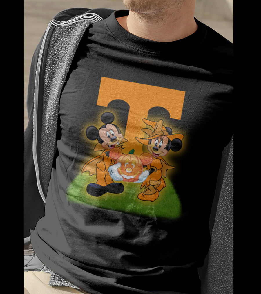 Tennessee Volunteers Halloween Mickey And Minnie Football T-Shirt