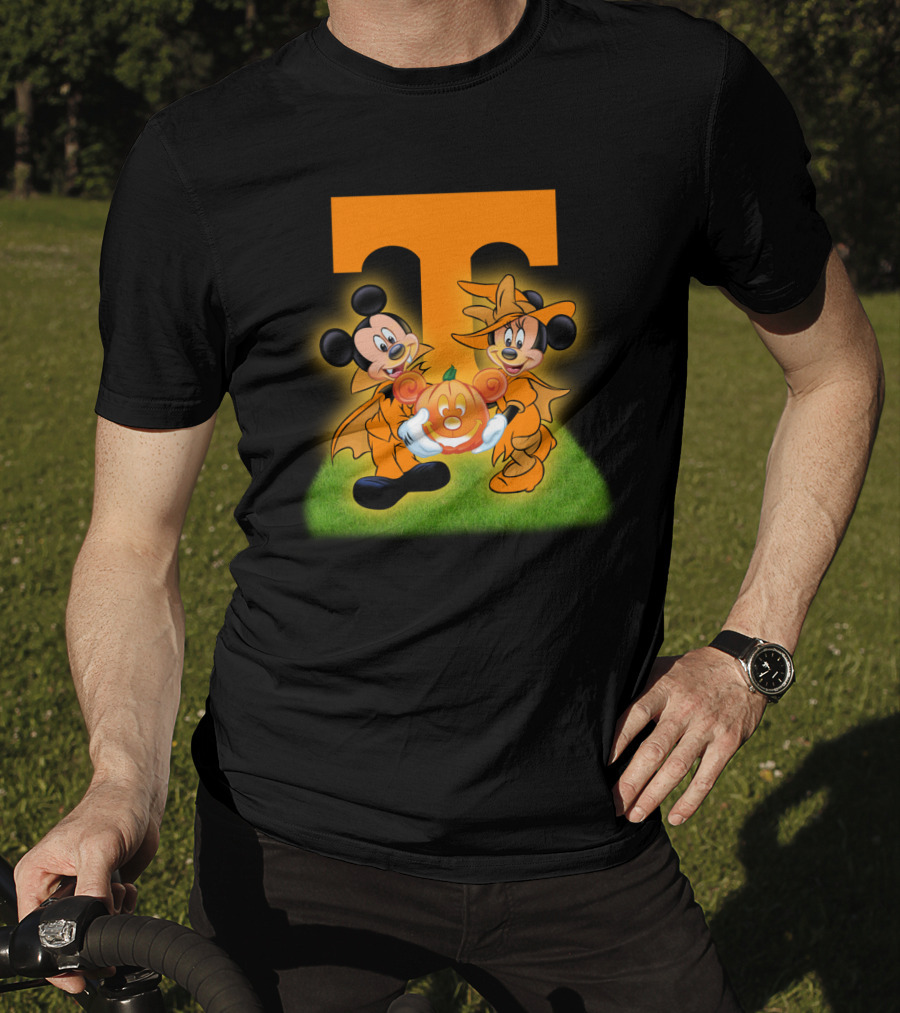 Tennessee Volunteers Halloween Mickey And Minnie Football T-Shirt