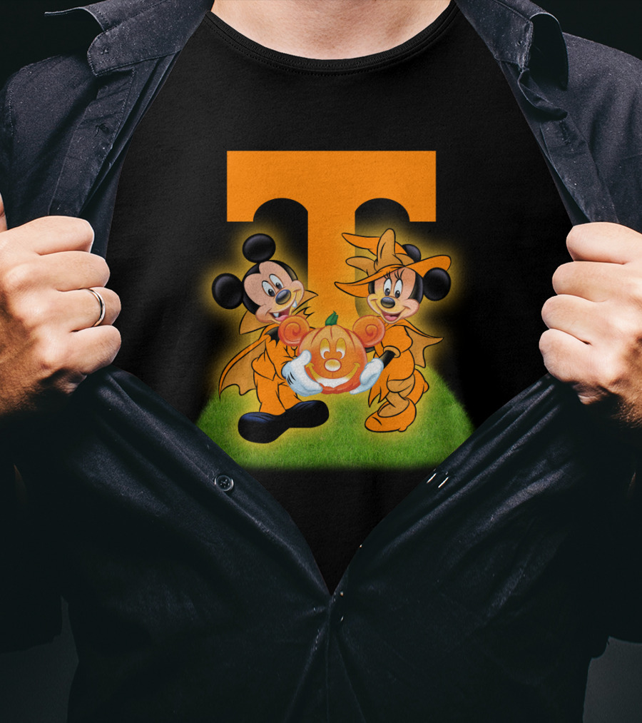 Tennessee Volunteers Halloween Mickey And Minnie Football T-Shirt