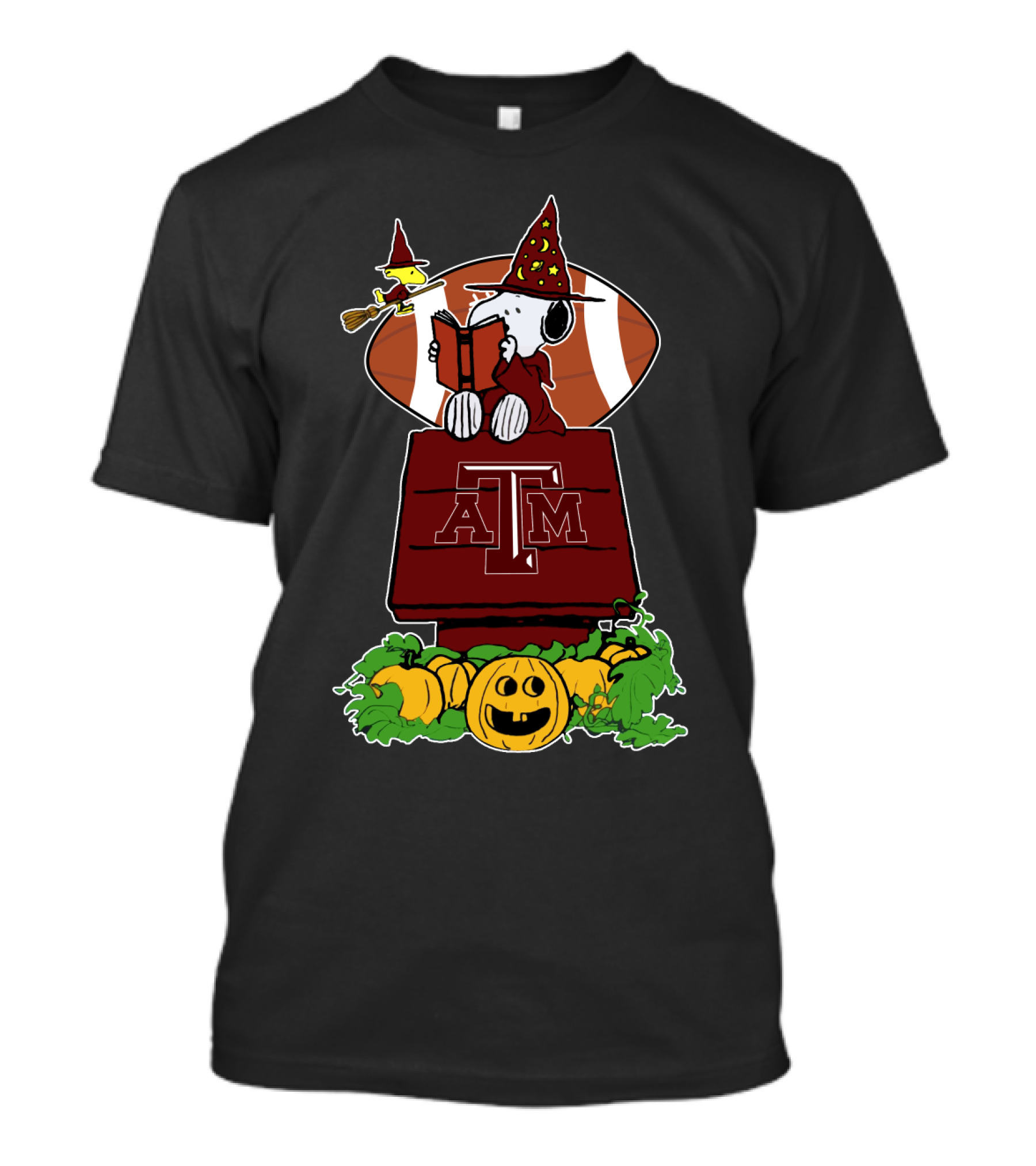 Halloween Texas A M Aggies Football Snoopy Wizard Pumpkins T-Shirt