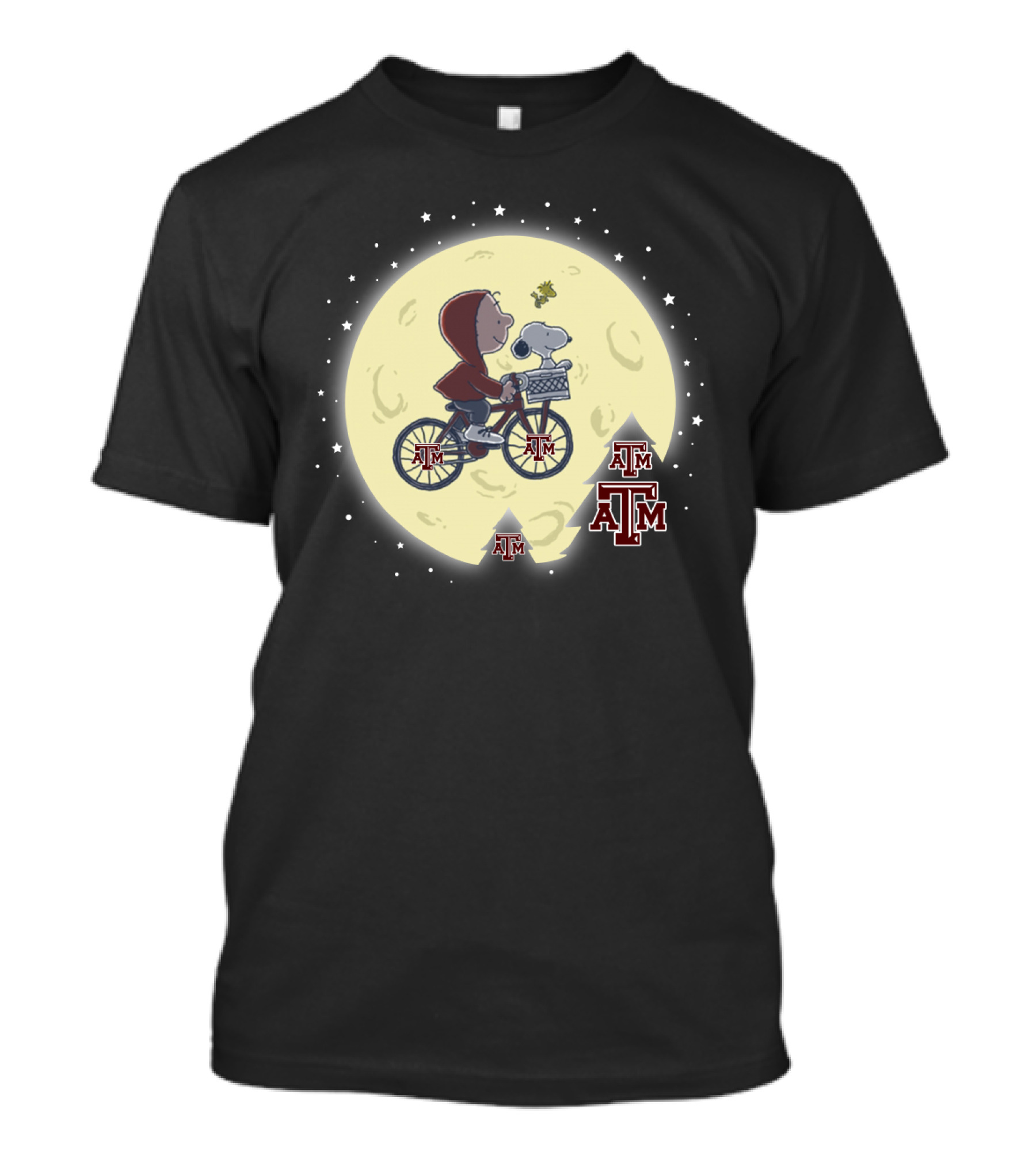 Halloween Texas A M AGGIES Football Moonlit Ride With Bicycle And E.T.-Inspired T-Shirt