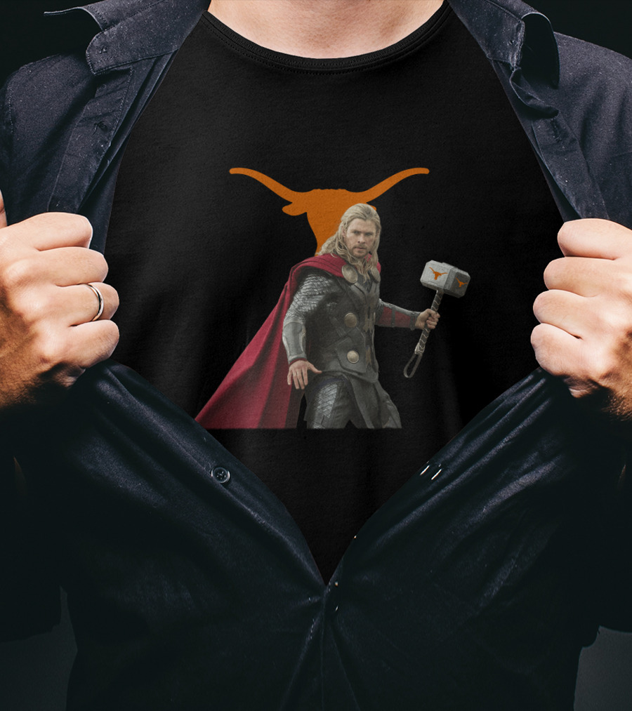 Texas Longhorns Football Thor Hammer Crossover T-Shirt