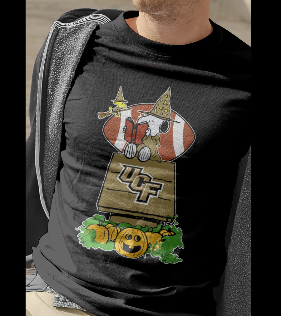 Halloween Snoopy Witch Ucf Football Pumpkins T-Shirt
