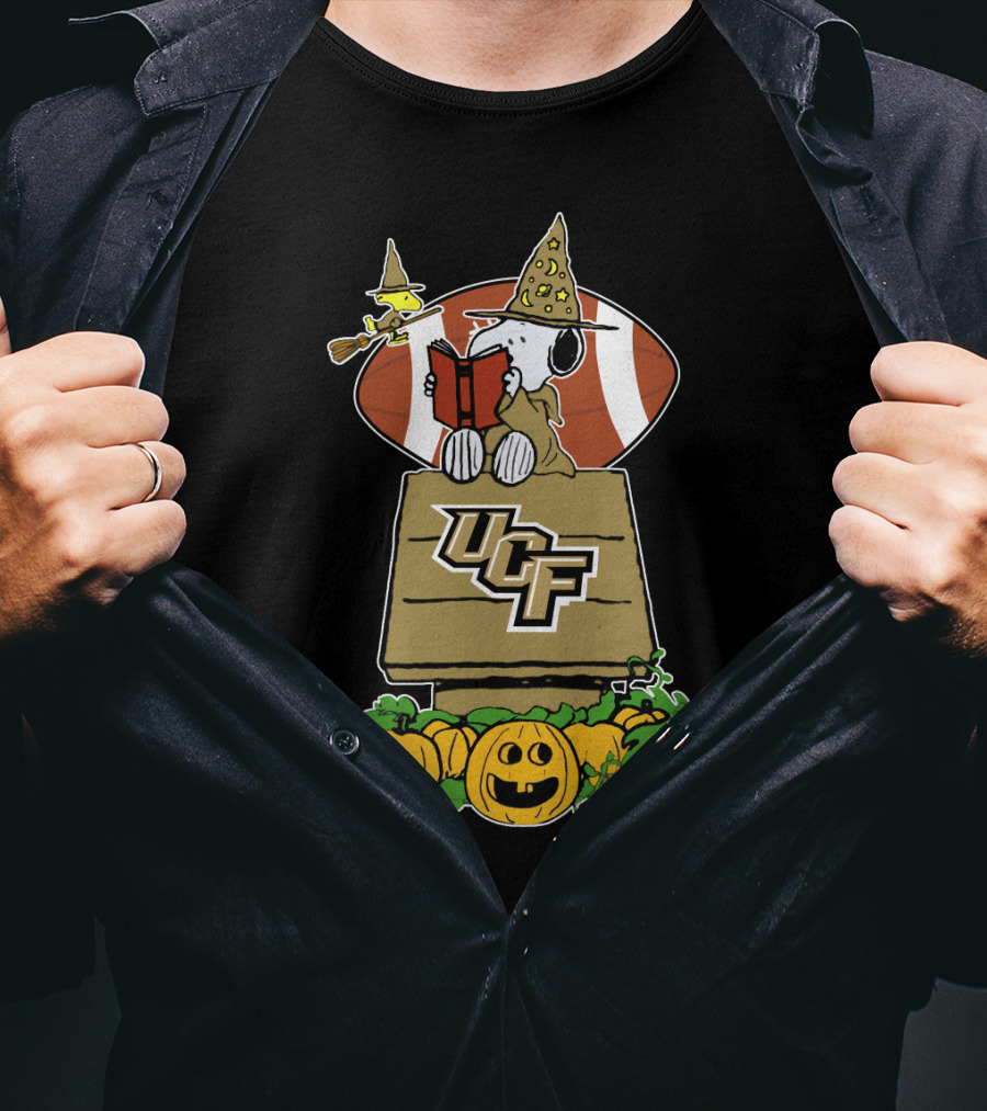 Halloween Snoopy Witch Ucf Football Pumpkins T-Shirt