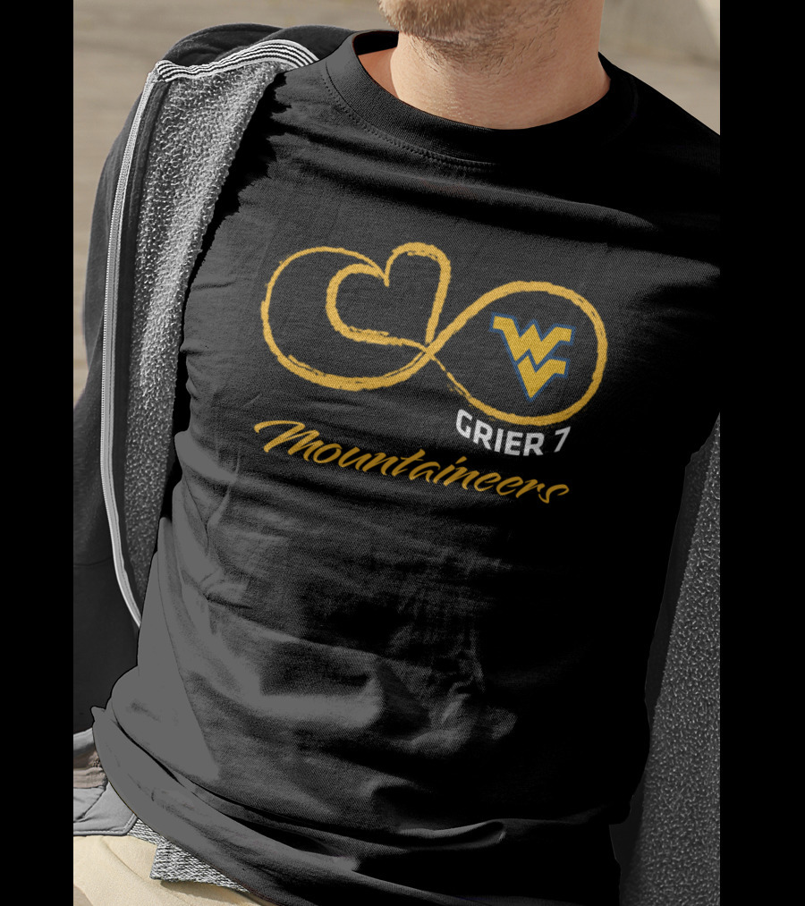 Wvu Mountaineers Grier 7 Football Infinity Love T-Shirt