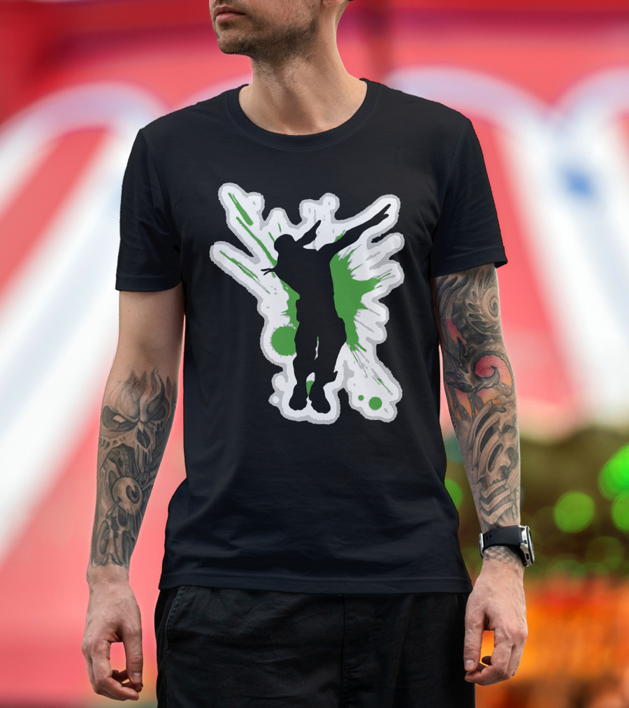 Dane Dab Silhouette Green Splatter T-Shirt