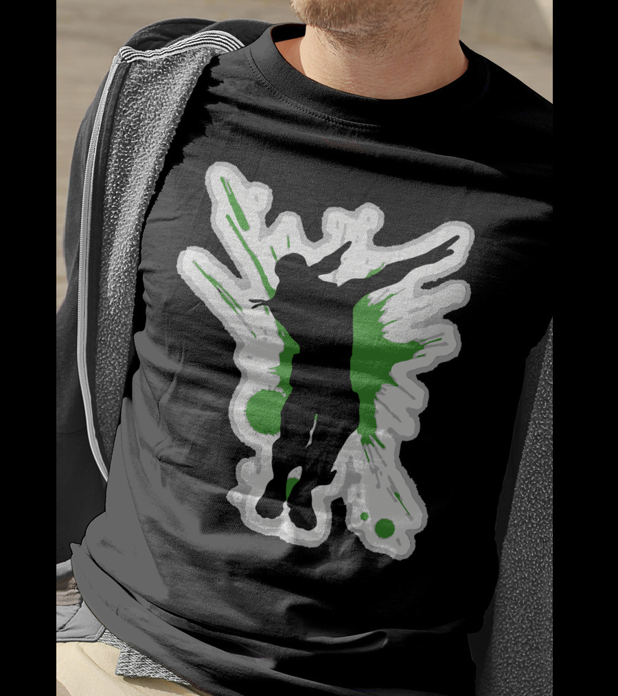 Dane Dab Silhouette Green Splatter T-Shirt