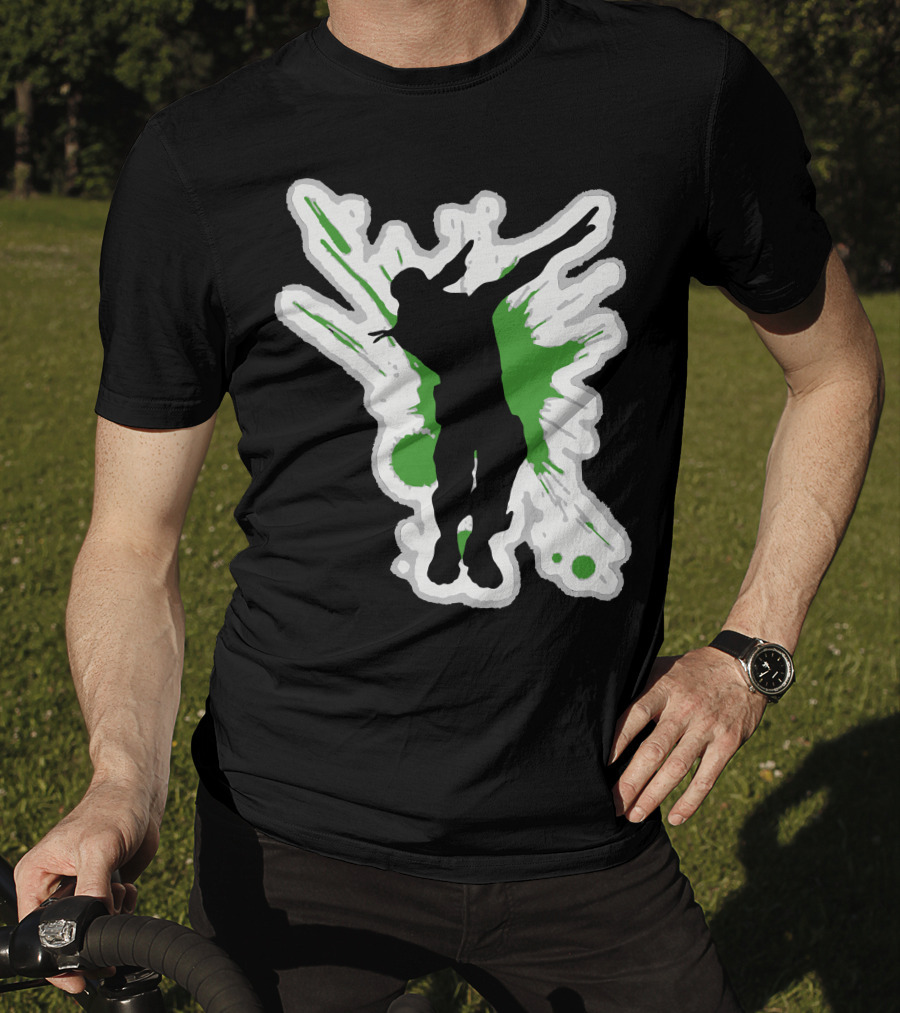 Dane Dab Silhouette Green Splatter T-Shirt