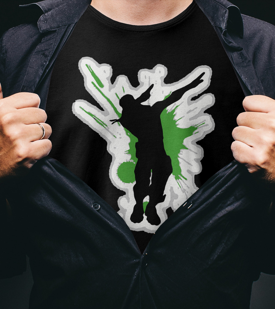 Dane Dab Silhouette Green Splatter T-Shirt