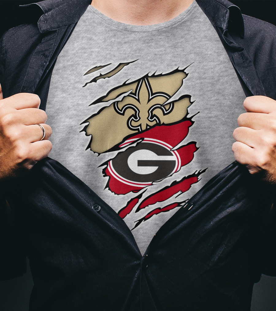 New Orleans Saints Georgia Bulldogs T-Shirt