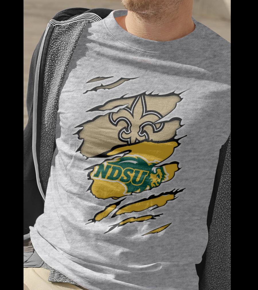 NDSU Bison Fleur-de-Lis Saints Logo Marquee T-Shirt