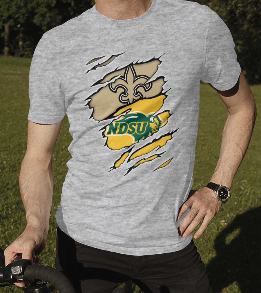 NDSU Bison Fleur-de-Lis Saints Logo Marquee T-Shirt