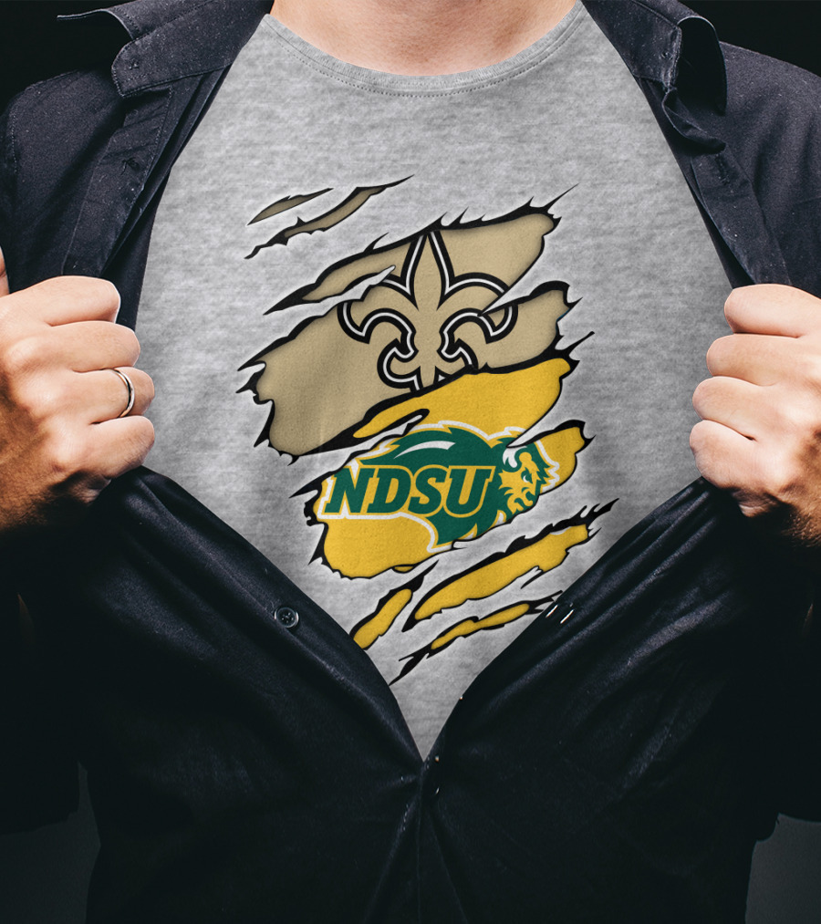NDSU Bison Fleur-de-Lis Saints Logo Marquee T-Shirt