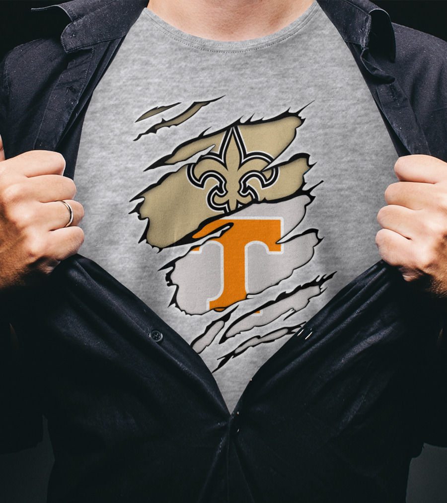 New Orleans Saints Tennessee Volunteers Fleur-de-Lis T T-Shirt