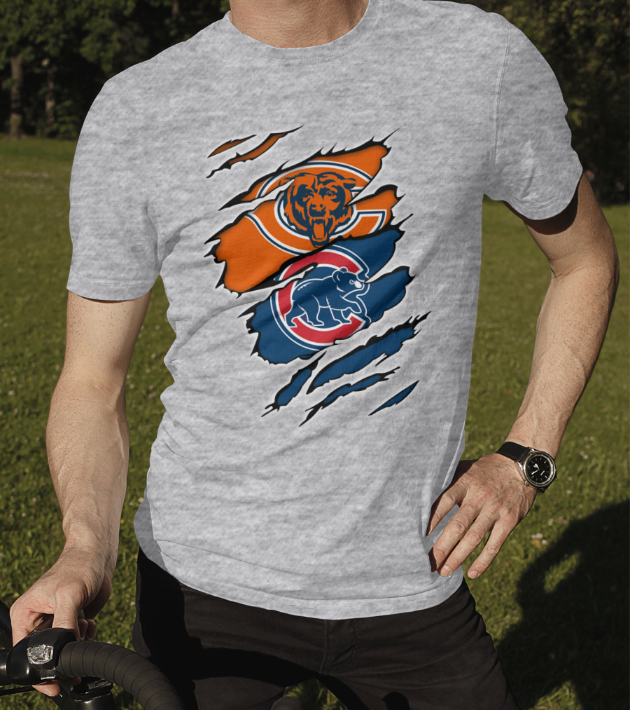 Chicago Bears Cubs Claw Marks Sports T-Shirt