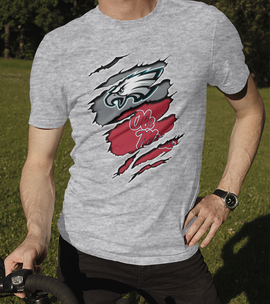 Philadelphia Eagles Ole Miss Ripped Claw T-Shirt