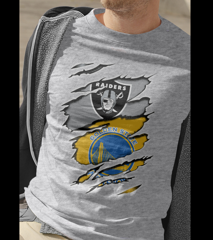 Raiders Golden State Warriors Logo Mashup T-Shirt