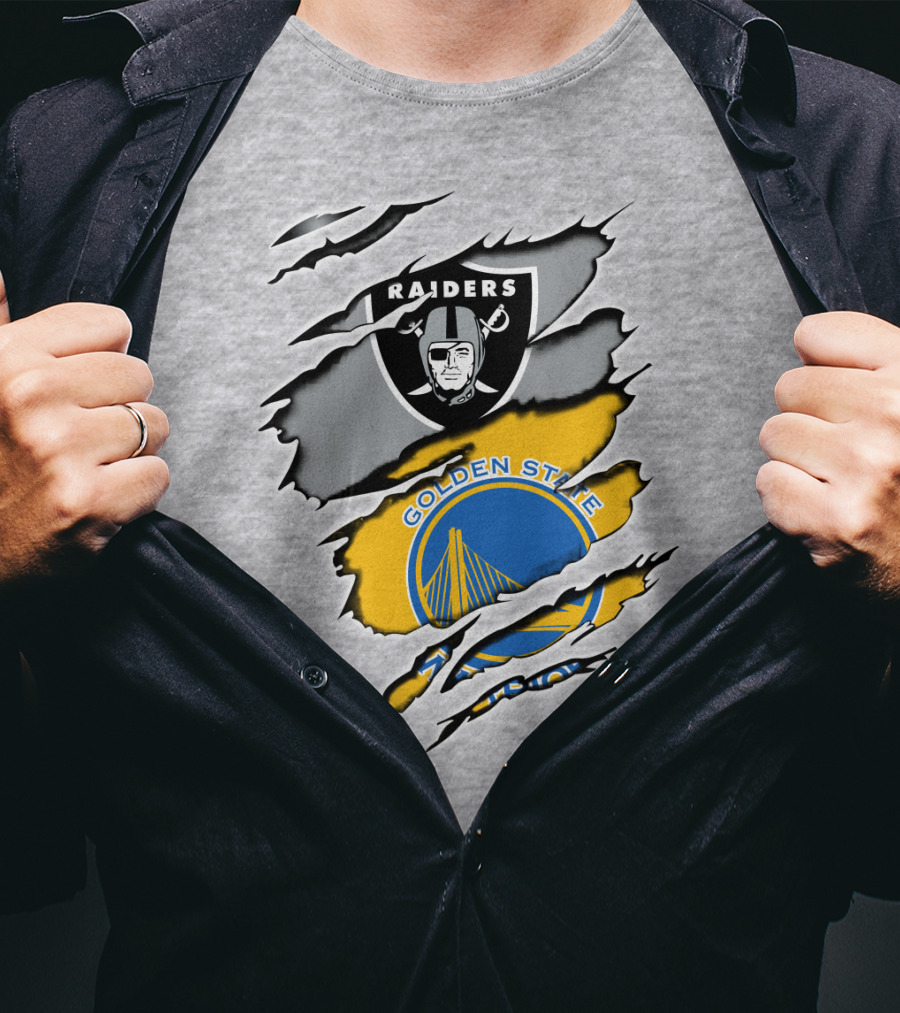 Raiders Golden State Warriors Logo Mashup T-Shirt