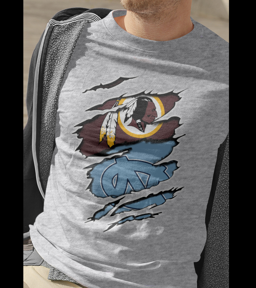 Redskins Tar Heels Logo Mashup T-Shirt