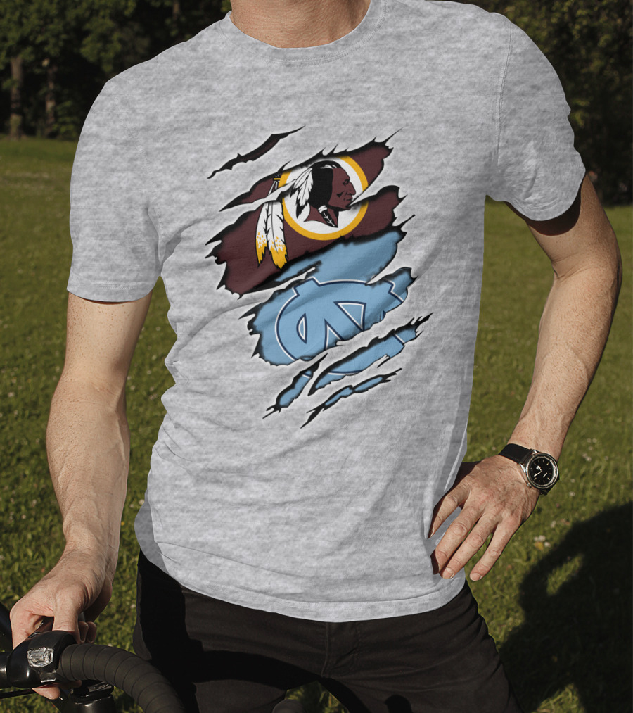 Redskins Tar Heels Logo Mashup T-Shirt
