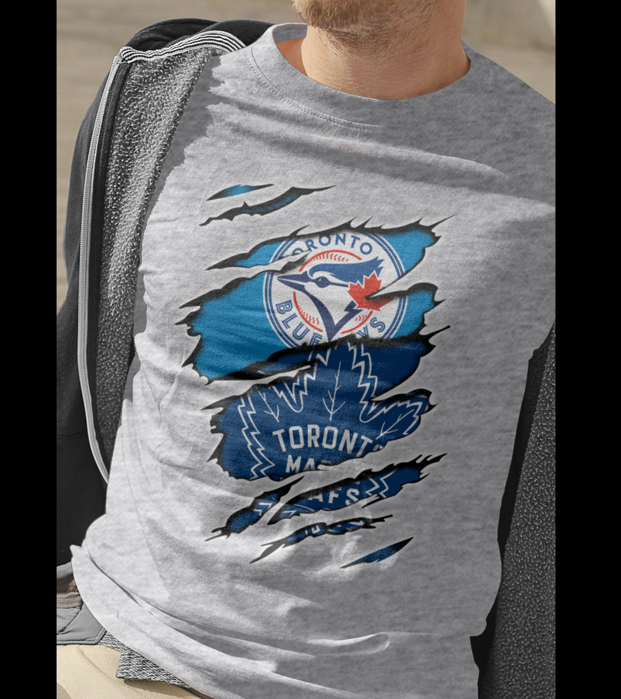 Toronto Blue Jays Maple Leafs Dual Logo Overlap T-Shirt