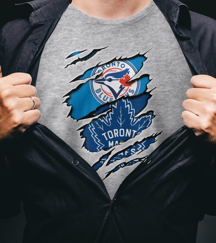 Toronto Blue Jays Maple Leafs Dual Logo Overlap T-Shirt