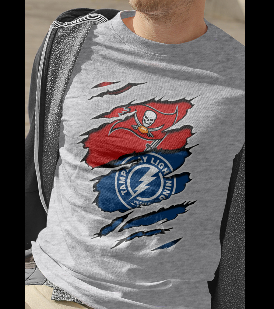 Tampa Bay Buccaneers Lightning Crossover Fan T-Shirt