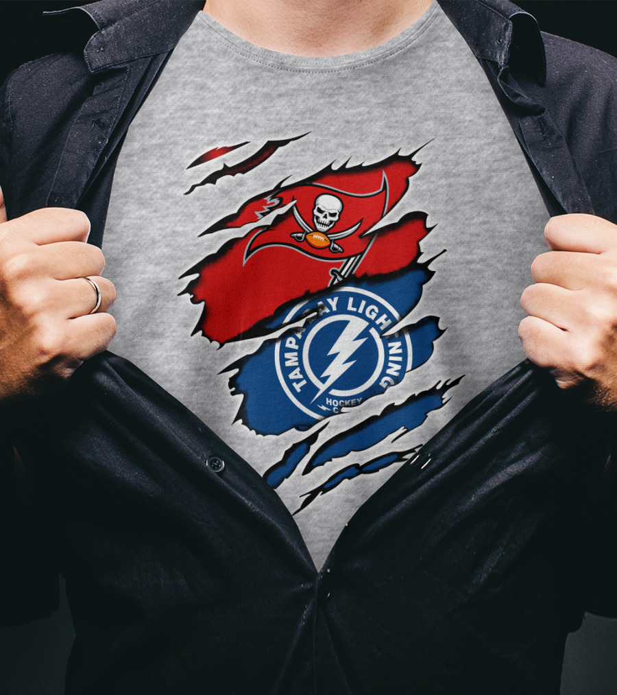 Tampa Bay Buccaneers Lightning Crossover Fan T-Shirt