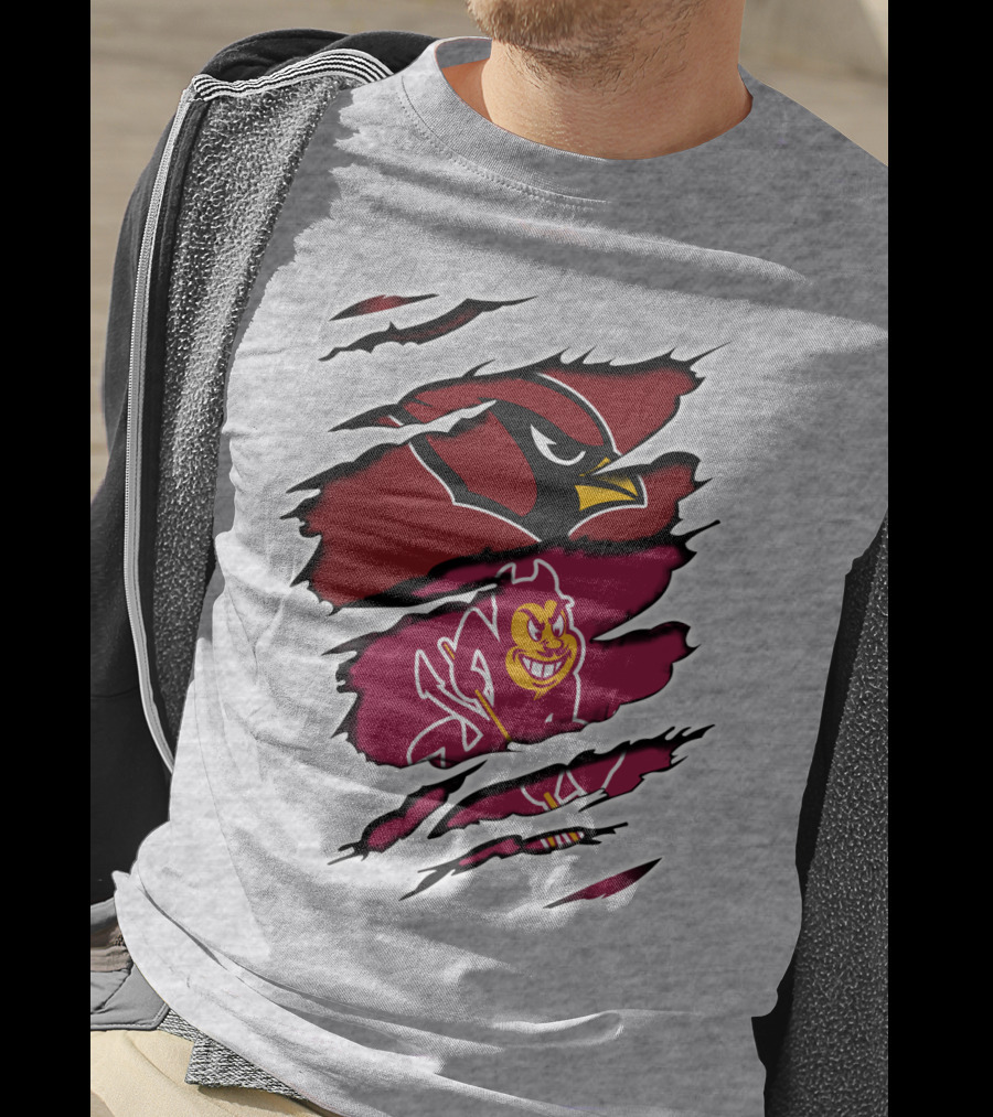Arizona Cardinals Sun Devils Ripped T-Shirt