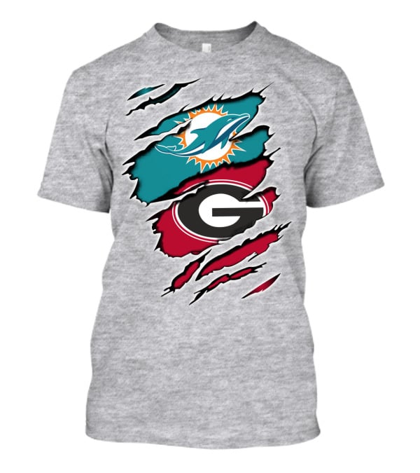 Miami Dolphins Georgia Bulldogs Dual T-Shirt