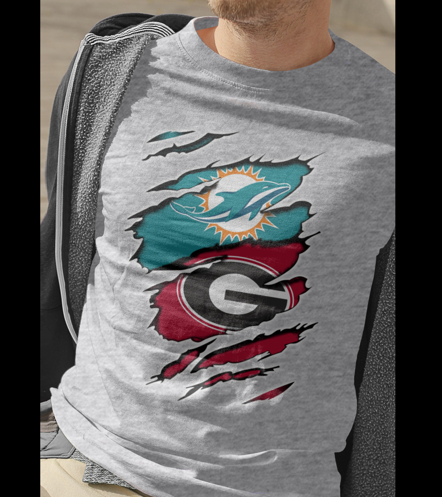 Miami Dolphins Georgia Bulldogs Dual T-Shirt
