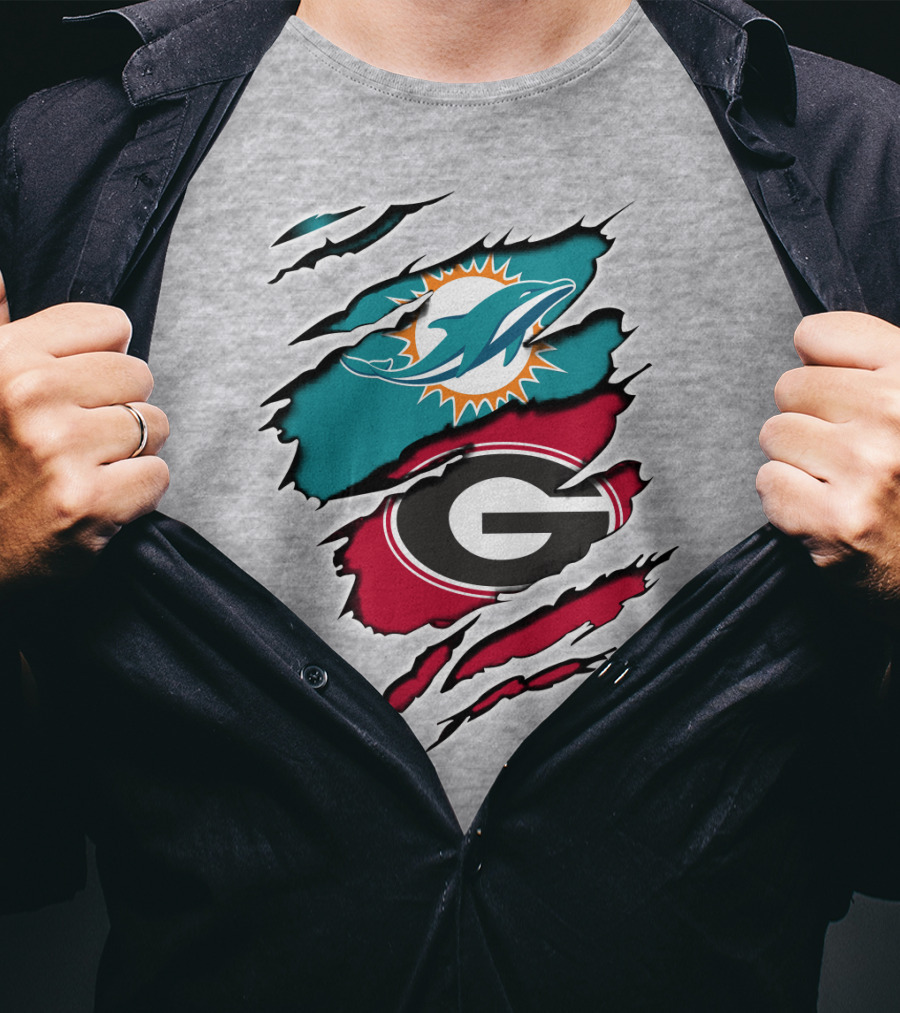 Miami Dolphins Georgia Bulldogs Dual T-Shirt