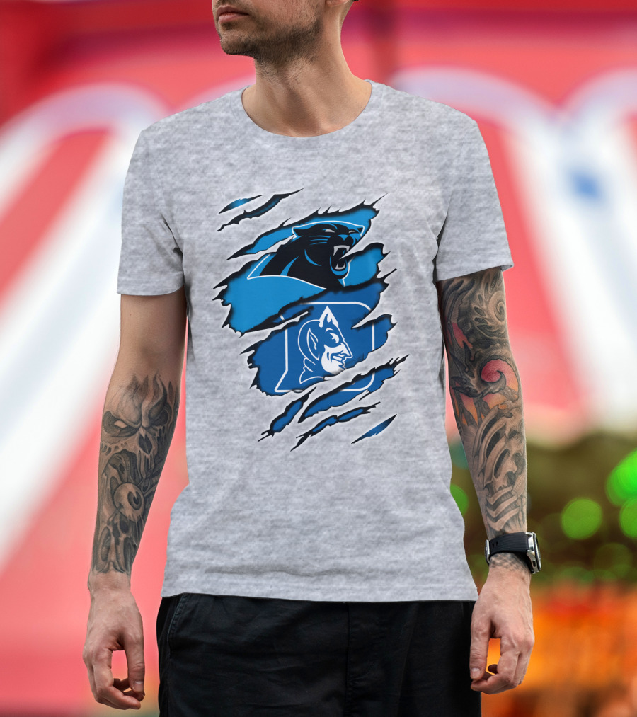 Panthers Duke Blue Devils Claw Marks Fusion T-Shirt