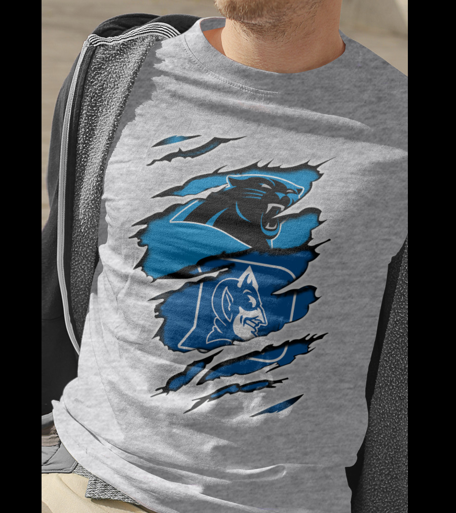 Panthers Duke Blue Devils Claw Marks Fusion T-Shirt