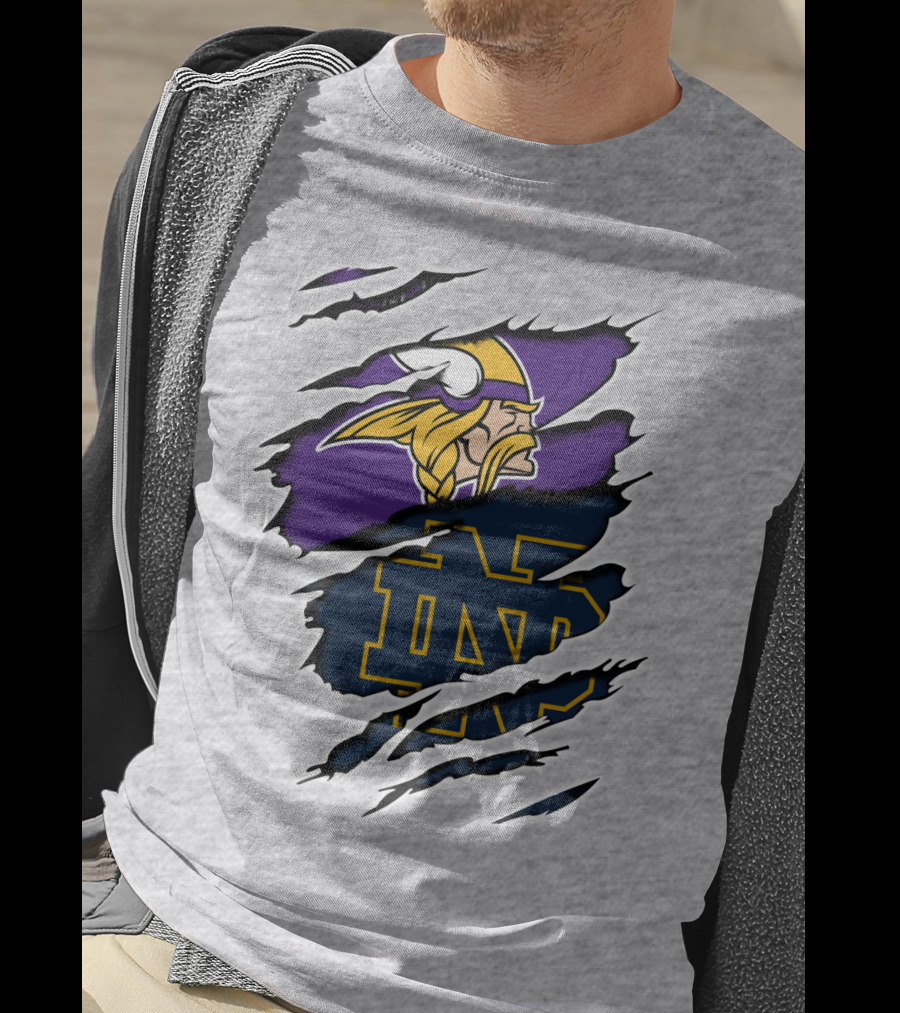 Vikings Notredame Nd Logo Collaboration Vikings_Unleashed T-Shirt
