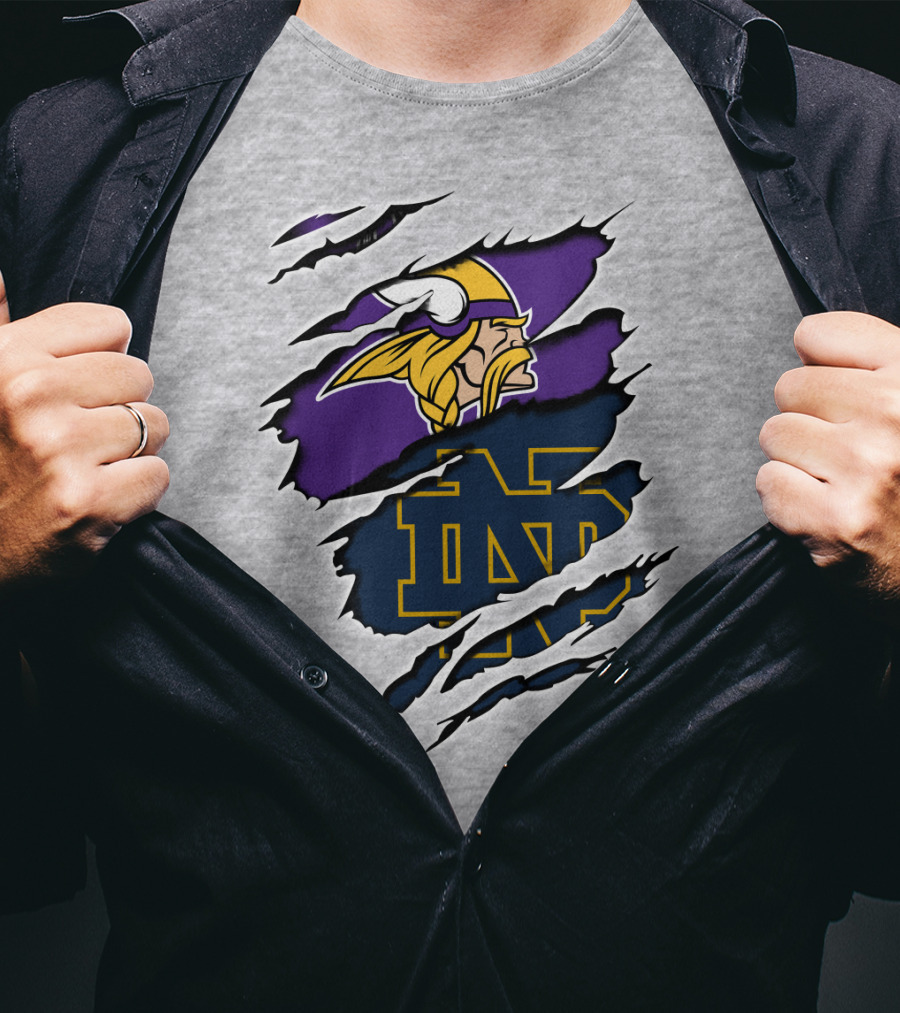 Vikings Notredame Nd Logo Collaboration Vikings_Unleashed T-Shirt