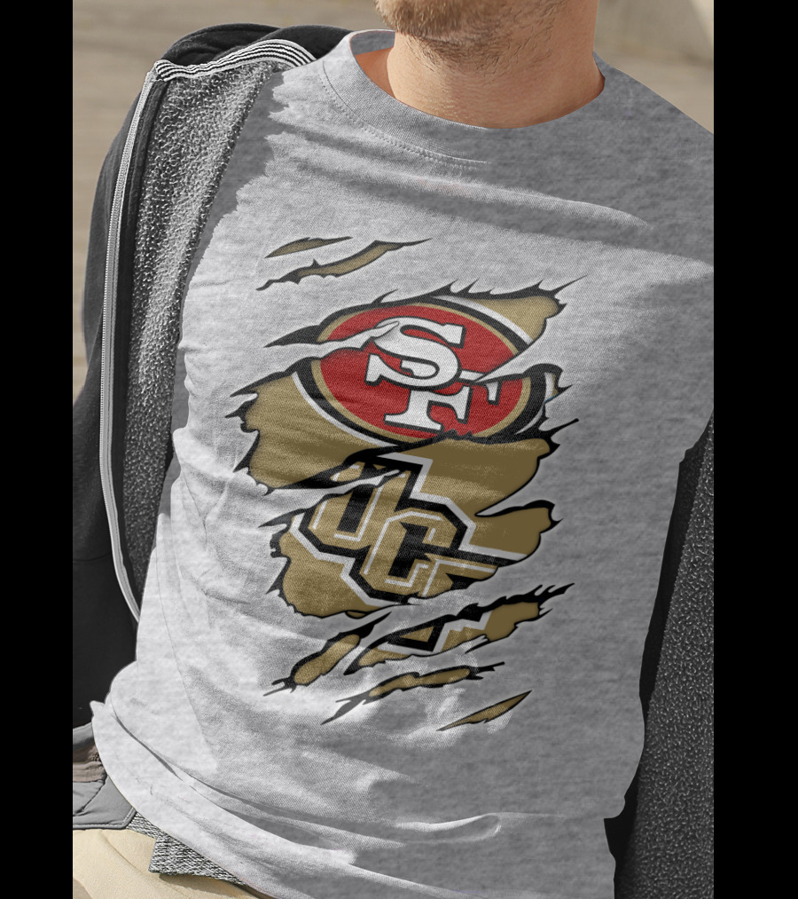 San Francisco 49ers And UCF Knights Torn T-Shirt