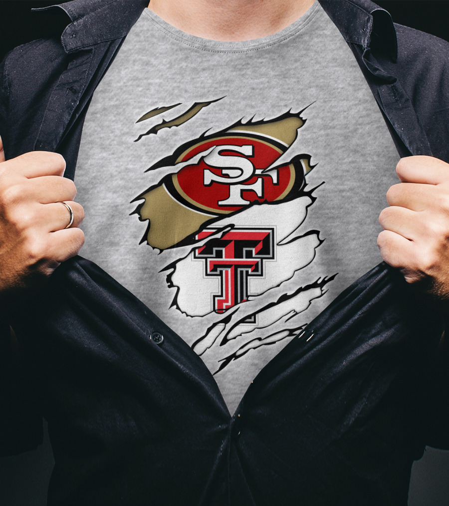 49ers SF Logo Texas Tech Red Raiders TT T-Shirt