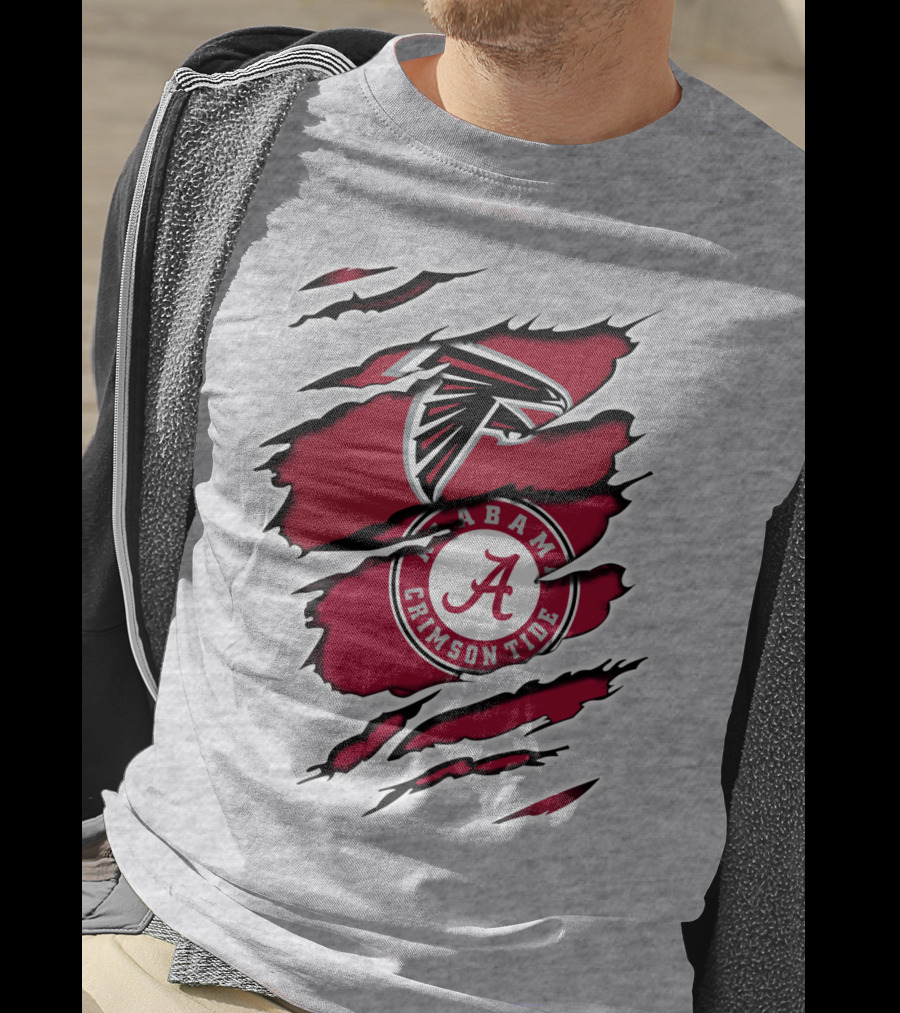 Alabama Crimson Tide Falcons Logo Torn T-Shirt